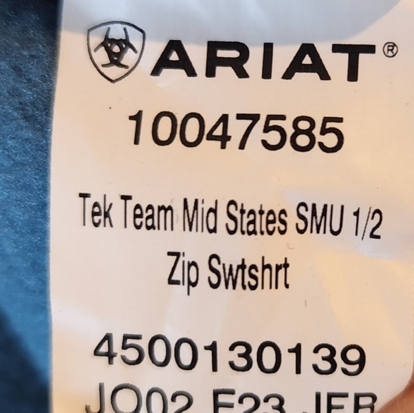 Ariat Tek Team Mid States 1/2 Zip Sweatshirt Size XXL - Picture 6 of 6